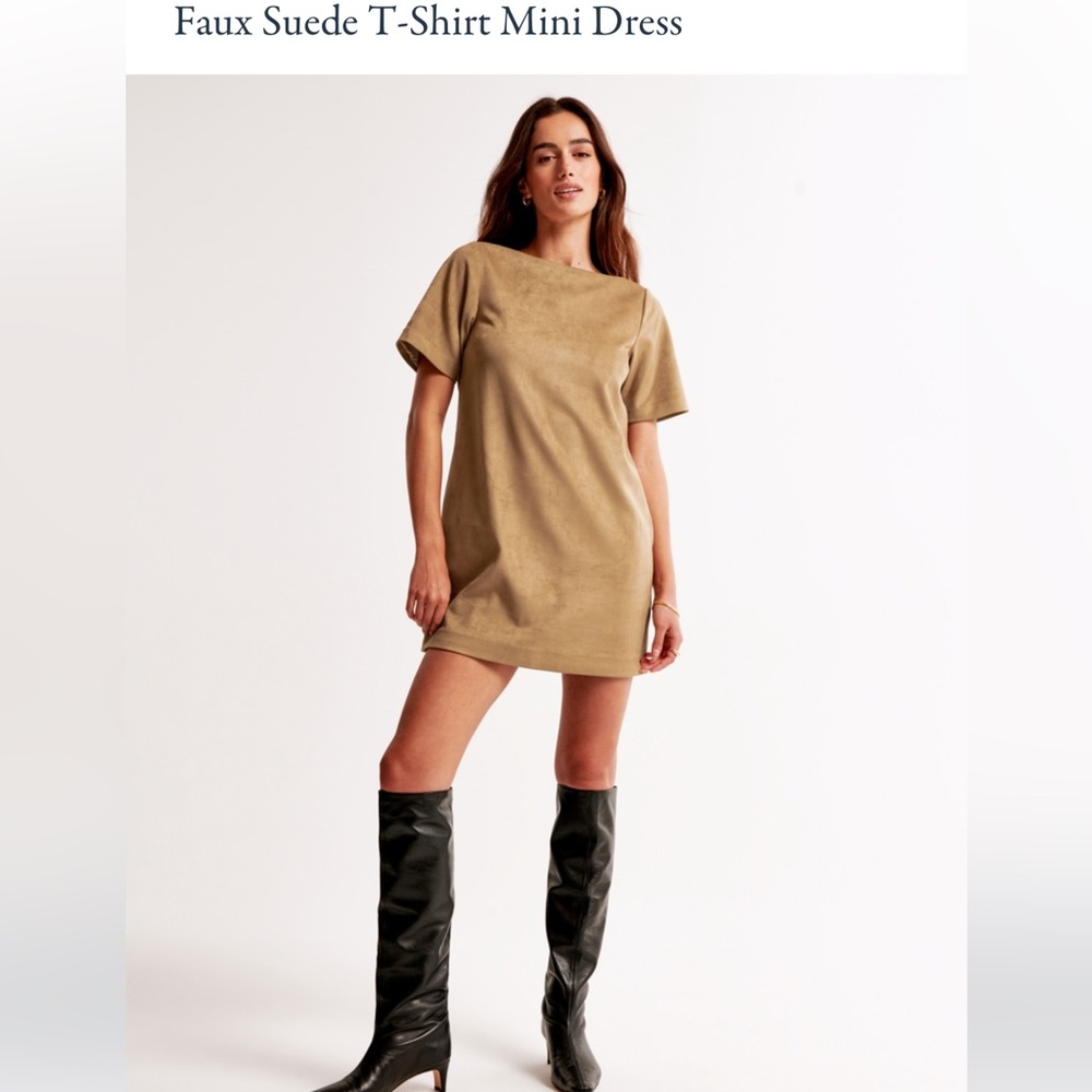 Faux Suede Mini T Shirt Dress - XXS
